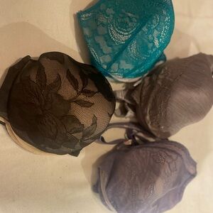 Cacique Lace Bra Set in Teal, Black, and Purple Shades